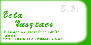 bela musztacs business card